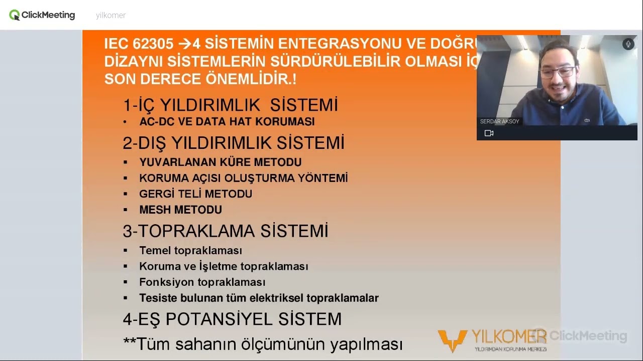 Yılkomer Dış Yıldırımdan Korunma Tasarım Eğitimi