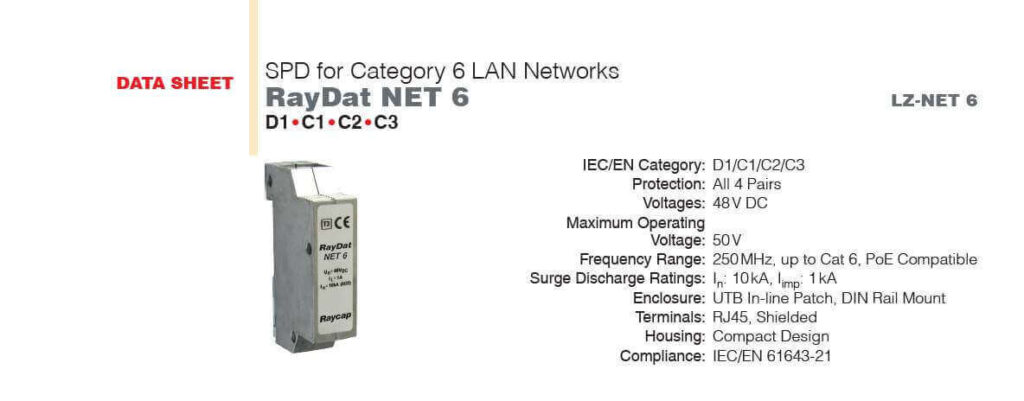 yılkomer RAYDAT NET 6 SERIES POE PROTECTION